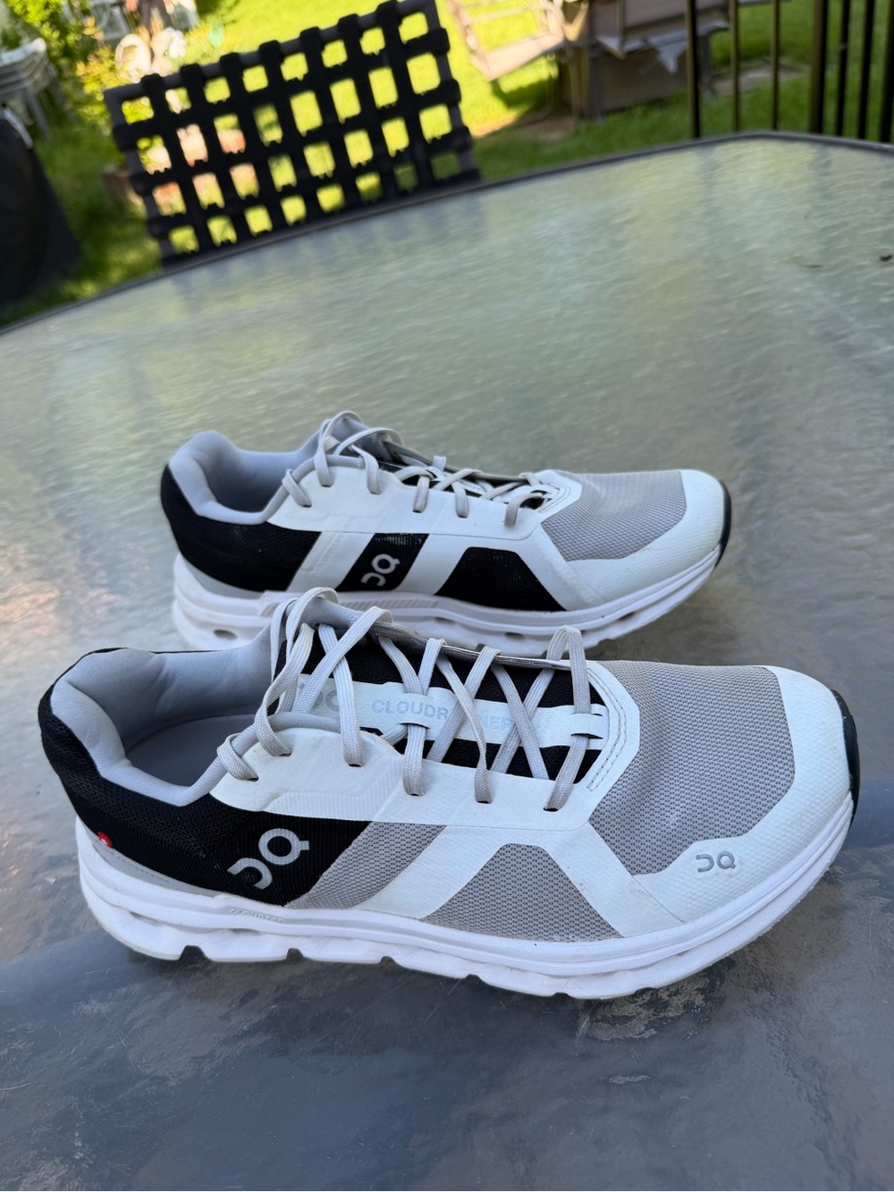 On Men's Cloudrunning Shoes in White, Gray & Black - Picture 7 of 14